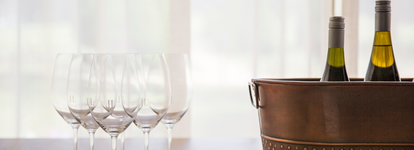 Lindenderry Estate wine bottles in a bucket 